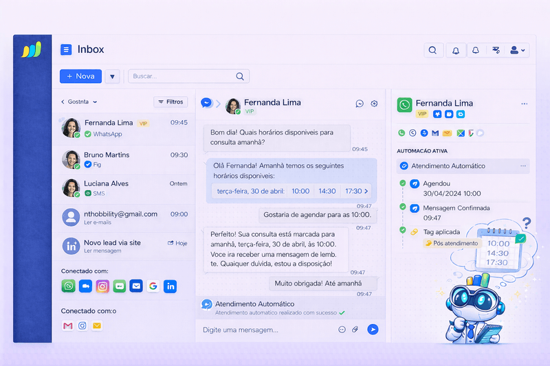 Atendimento WhatsApp, Instagram, Facebook e chat — 24h